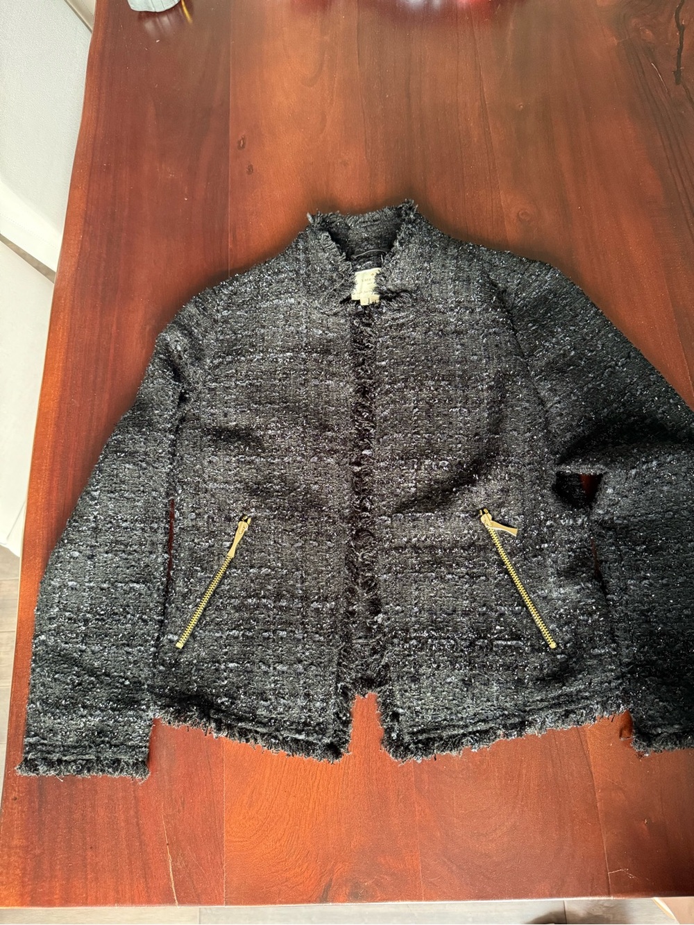 Kate Spade Black Tweed Women's Cropped Jacket - Picture 5 of 11